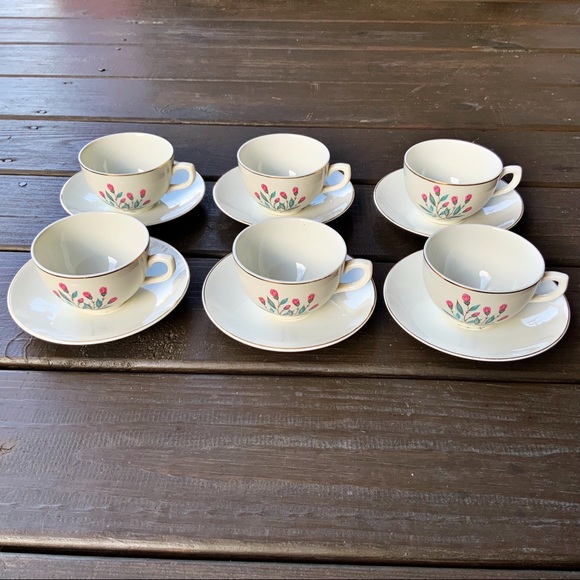 Wedgwood Other - Vintage 1960s Wedgwood Pink Hope Teacups Saucers England Floral Rose Cottagecore